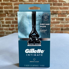 Men's razor for intimate zones Gillette Intimate, 2 blade cartridge, stand