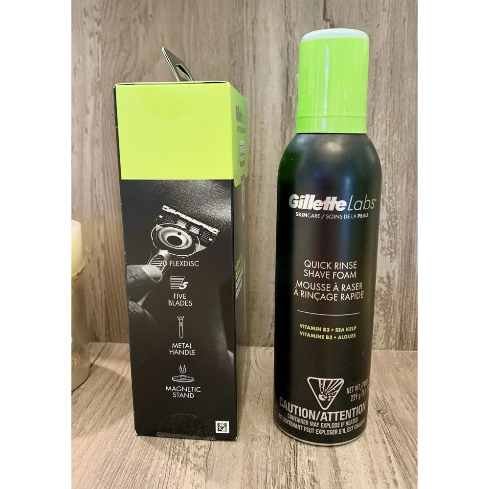 Бритвений набір Gillette Labs Razor (1 бритва, 2 картриджі, 1 підставка і піна 229 г)