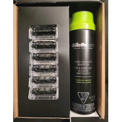 Gillette Labs replacement razor cartridges with exfoliating strip and shaving gel 198g