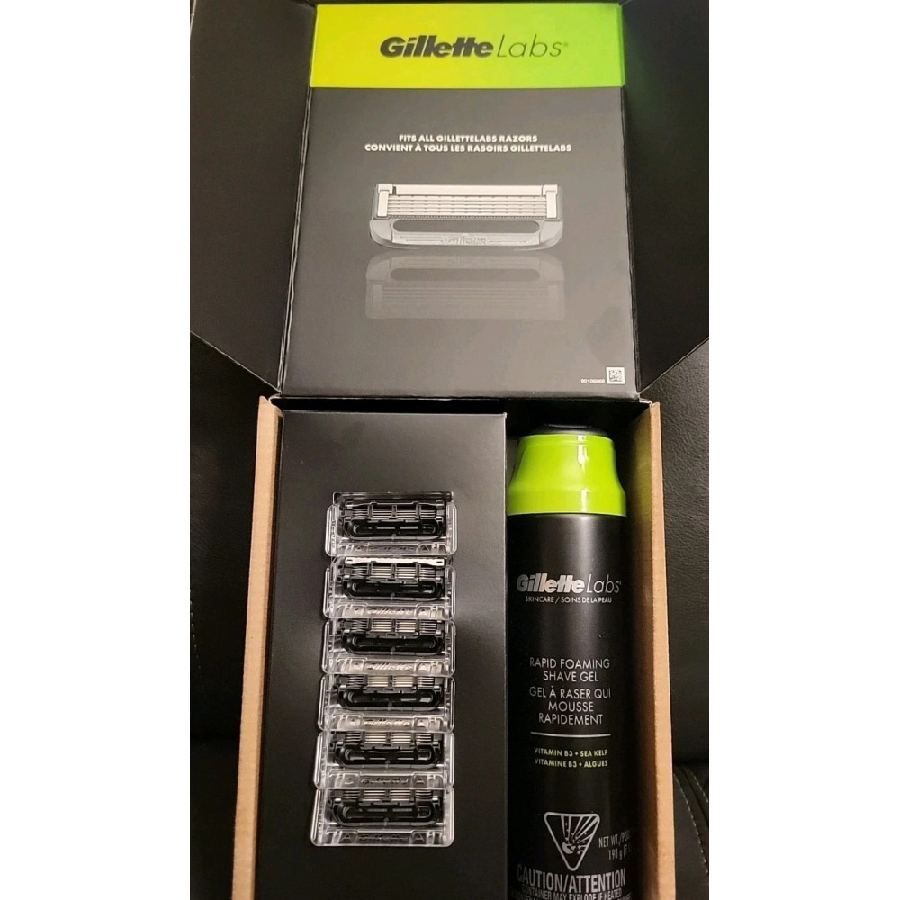 Змінні касети для бритви Gillette Labs з ексфолюючою смужкою та гелем для гоління 198 г