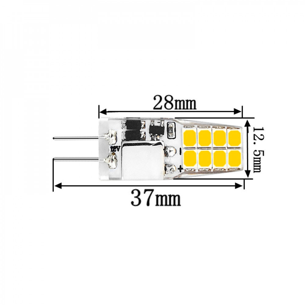 LED lamp for chandeliers G4 2835SMD 2W without flicker Warm white 2900-3100K