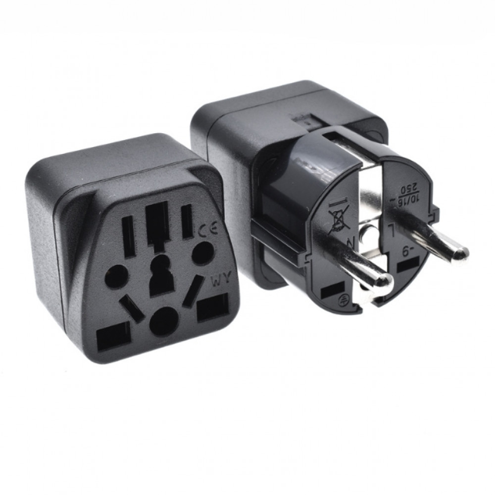 Multifunctional socket adapter WY-9 Black for traveling in Europe America Australia