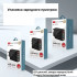 Mobile phone charger with digital display and 4 USB EU-European standard black