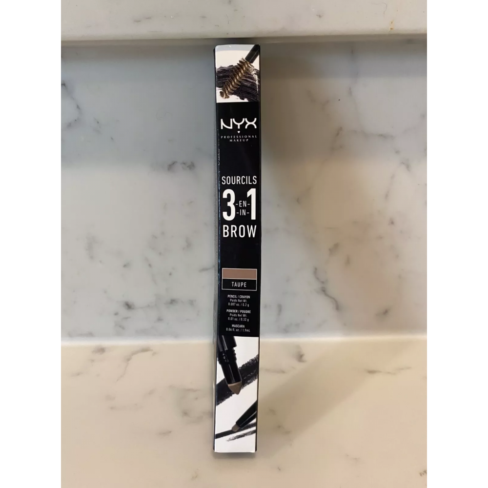 Многофункциональный карандаш для бровей NYX 3-в-1 Sourcils 31B02 Taupe с тушью и пудрой
