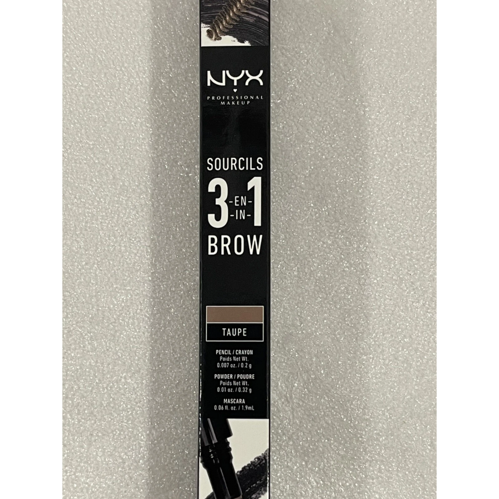 Многофункциональный карандаш для бровей NYX 3-в-1 Sourcils 31B02 Taupe с тушью и пудрой