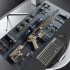 Gaming mouse and keyboard pad with M416 rifle image, large, 300×600×2 mm, black with gold