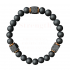 Men's bracelet made of natural onyx and black lava stone