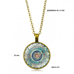 Ожерелье Mandala Yoga Time символ спокойствия и света бронзовый