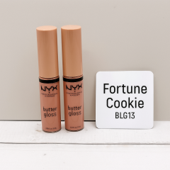 NYX Butter Gloss Fortune Cookie BLG13 Natural Nude Lip Gloss with Shine Effect, 8 ml