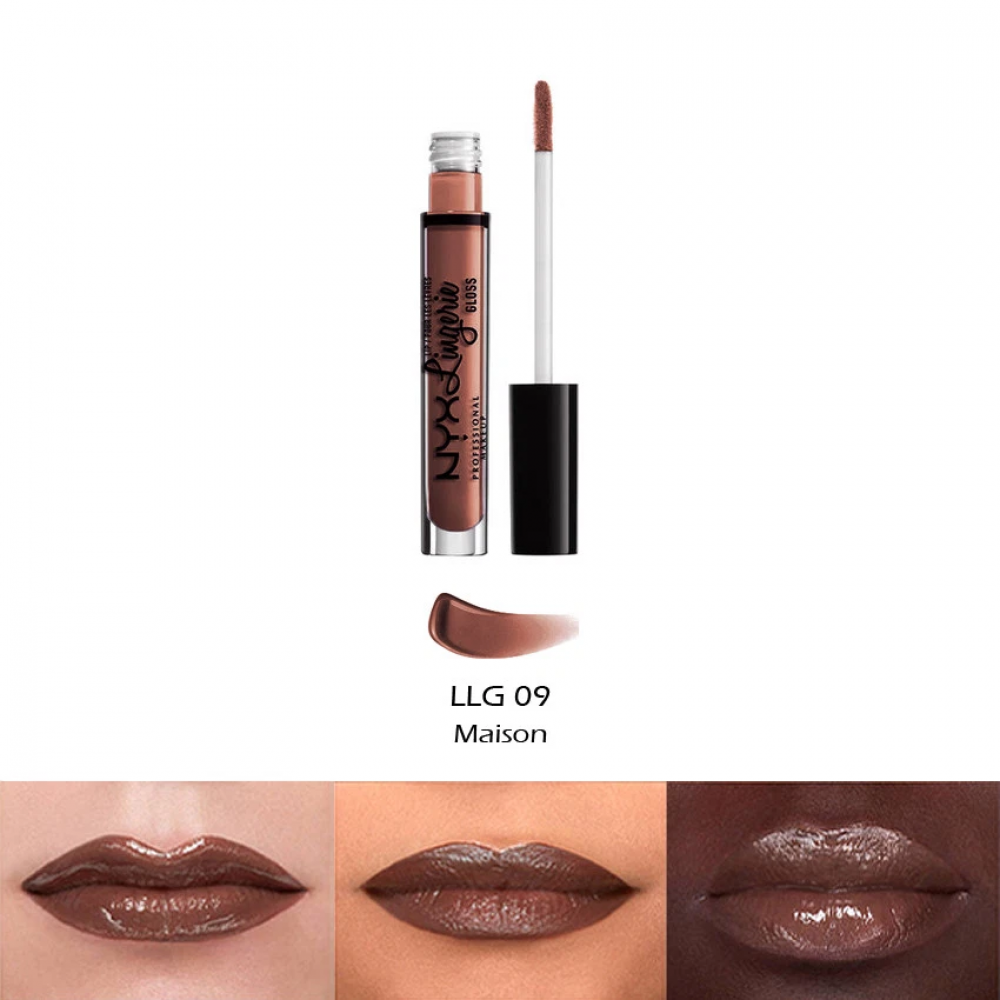 NYX Professional Makeup Lip Lingerie MAISON LLG09 Milk Chocolate Moisturizing Lip Gloss 8 ml