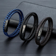 Шкіряний браслет Lovemyson з магнітною застібкою 21 см коричневий