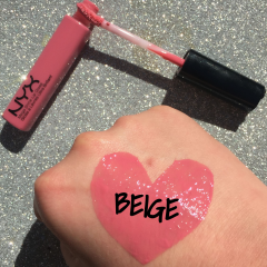 NYX Mega Shine Lip Gloss Beige LG129 with a mirror finish