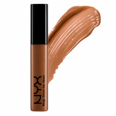 NYX Mega Shine Lip Gloss Hot Fudge LG114 with a mirror finish