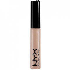 NYX Mega Shine Lip Gloss Frosted Beige LG112 with a mirror finish