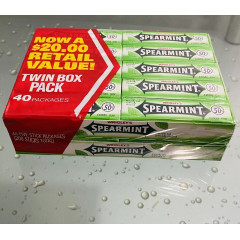 Wrigley's Spearmint chewing gum, set of 40 packs of 5 pieces