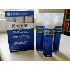 Лечебная пена против выпадения волос для мужчин Regaine For Men Extra Strength 5% набор из 3 флаконов по 73 мл