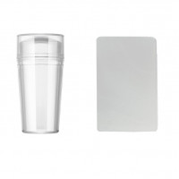 Прозорий силіконовий штамп для манікюру та стемпінгу з кришкою 2,8 см і скребком