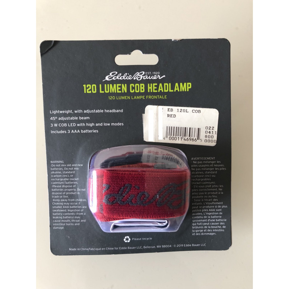 Eddie Bauer COB 120 Lumen Red LED Headlamp