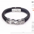 Men's bracelet made of double-layer leather and stainless steel with the inscription ‘Love my son’