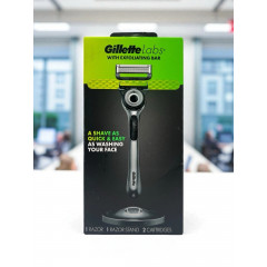 Бритва Gillette Labs з відшароввальною смугою та з підставкою 1 станок 2 картриджа 1 підставка