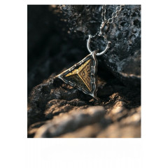 Eye of the Mountain pendant in a triangular metal frame
