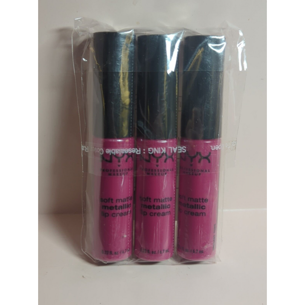 NYX Cosmetics Soft Matte Metallic Lip Cream SMMLC03 Paris Creamy Metallic Matte Lipstick