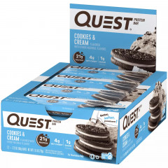 Микс протеиновых батончиков Quest Nutrition Protein Bar Cookies & Cream печенье с кремом 12 штук