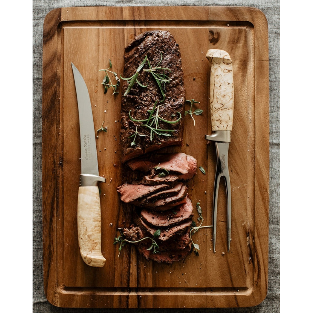 Набір ніж та виделка для смаження в дерев'яній подарунковій коробці Marttiini Luxus Roast Set