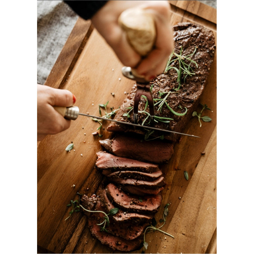 Набір ніж та виделка для смаження в дерев'яній подарунковій коробці Marttiini Luxus Roast Set