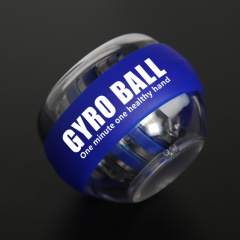 Мяч-гироскоп для укрепления кисти тренажер Gyro Ball прозрачный с синим