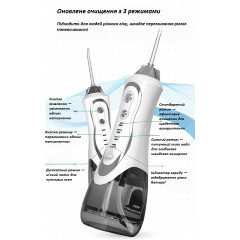 Baiteng BPF-01 Portable Oral Irrigator, white (4 nozzles + nozzle storage box)
