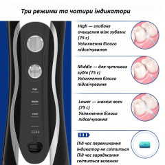 Baiteng BPF-01 Portable Oral Irrigator, Black (4 nozzles + nozzle storage box)