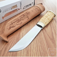 Мисливський ніж Marttiini Lapp 240010C 13 см рукоятка з карельської берези з шкіряними піхвами