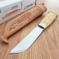 Hunting knife Marttiini Lapp 240010C 13 cm handle made of Karelian birch with leather sheath