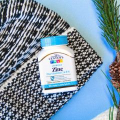 Zinc with Vitamins C and B-6 21st Century Zinc Plus 90 Cherry-Flavored Tablets