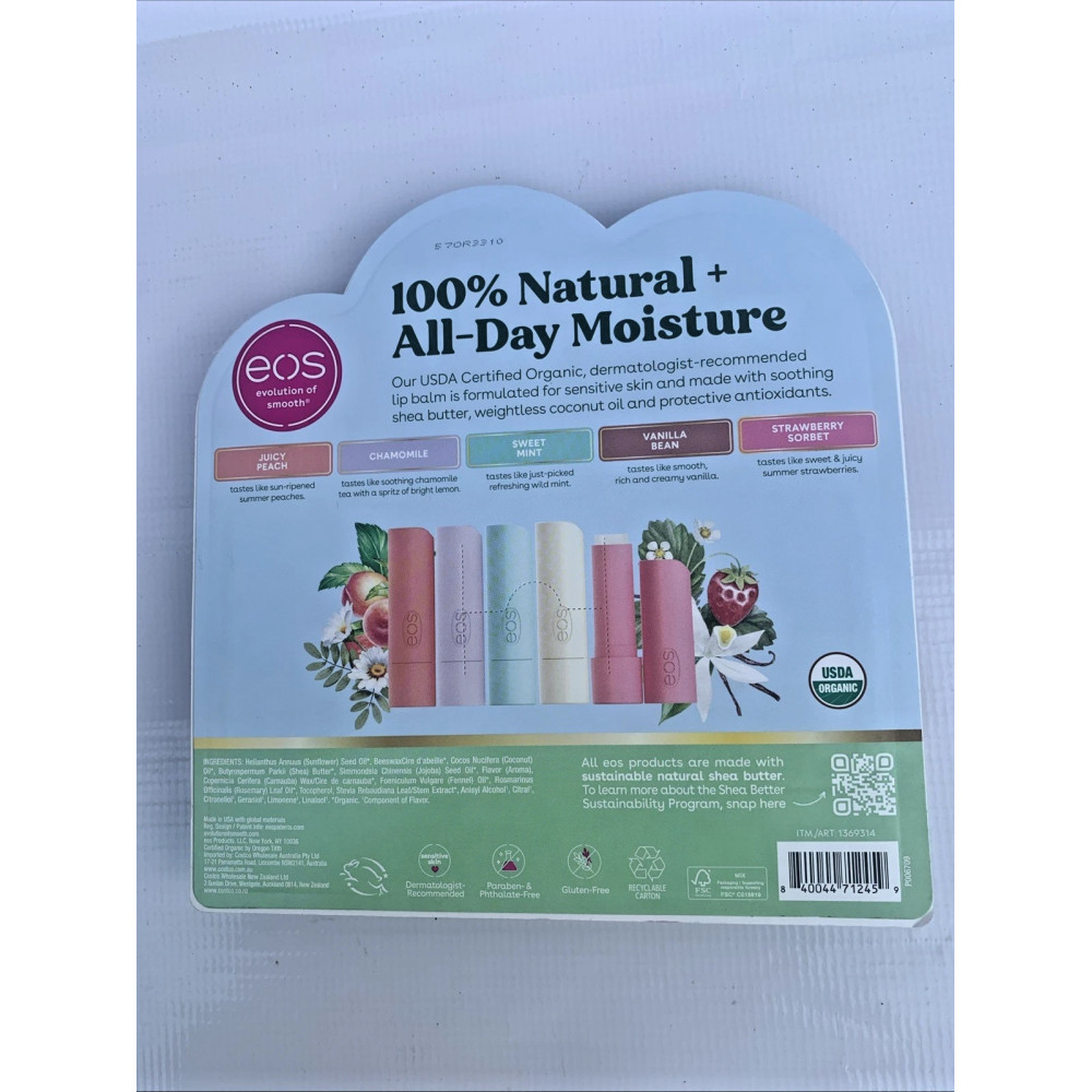 Set of Natural Lip Balms Eos 100% Natural Organic Lip Balm 9 pcs assorted flavors