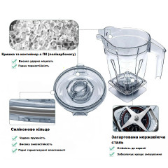 Blender jar for Vitamix Ascent A2300 A2500 A3300 A3500 with a capacity of 1.9 liters