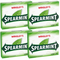 Wrigley's Spearmint Chewing Gum set of 4 packs of 15 sticks 60 pieces