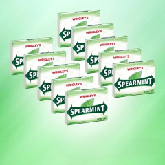 Wrigley's Spearmint chewing gum mint set of 10 packs of 15 sticks 150 pieces