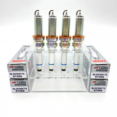 Set of 4 iridium spark plugs NGK 97566 SILZKFR8F7S for Mercedes-Benz A/C/E/S-Class AMG M274 M270