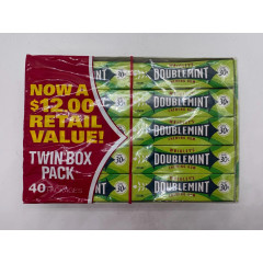 Жувальна гумка Wrigley's Doublemint набір 10 упаковок по 5 пластинок 200 штук