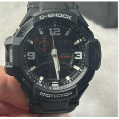 Спортивные мужские часы Casio Gravitymaster GA-1000-1A с индикацией температуры и курса черные