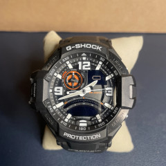 Спортивные мужские часы Casio Gravitymaster GA-1000-1A с индикацией температуры и курса черные
