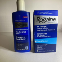 Набір для зміцнення та росту волосся для чоловіків Rogaine Extra Strength (шампунь-кондиціонер 248 мл і розчин 60 мл)