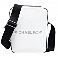 Чоловіча сумка через плече Michael Kors Cooper Zip Reporter Xbody біла натуральна шкіра