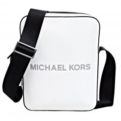 Men's crossbody bag Michael Kors Cooper Zip Reporter Xbody white genuine leather