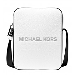 Чоловіча сумка через плече Michael Kors Cooper Zip Reporter Xbody біла натуральна шкіра
