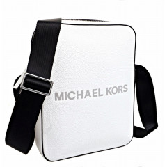 Чоловіча сумка через плече Michael Kors Cooper Zip Reporter Xbody біла натуральна шкіра