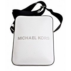 Чоловіча сумка через плече Michael Kors Cooper Zip Reporter Xbody біла натуральна шкіра
