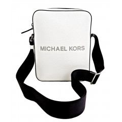 Чоловіча сумка через плече Michael Kors Cooper Zip Reporter Xbody біла натуральна шкіра